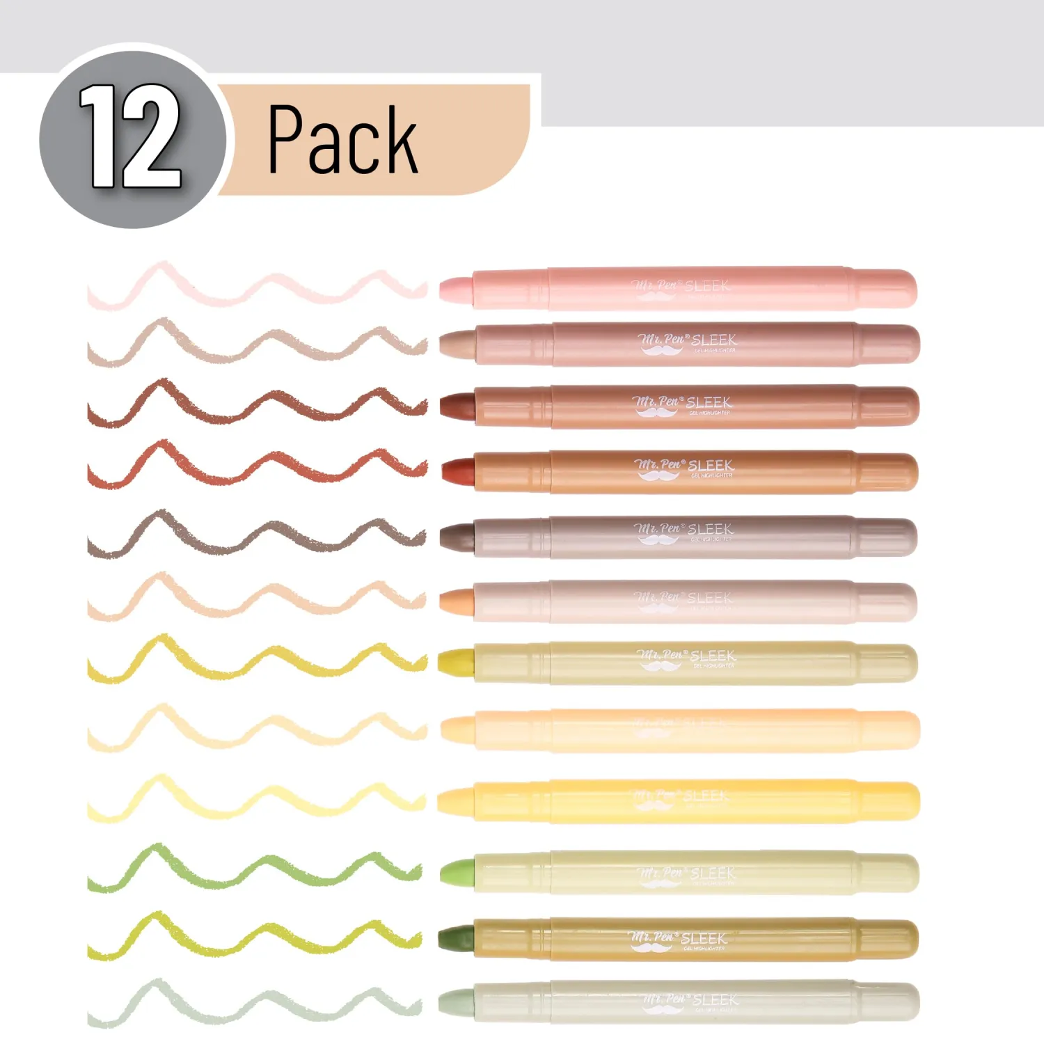Mr. Pen- Gel Highlighter, 12 Pack, Vintage Colors, Bible Highlighters No Bleed, No Bleed Highlighters