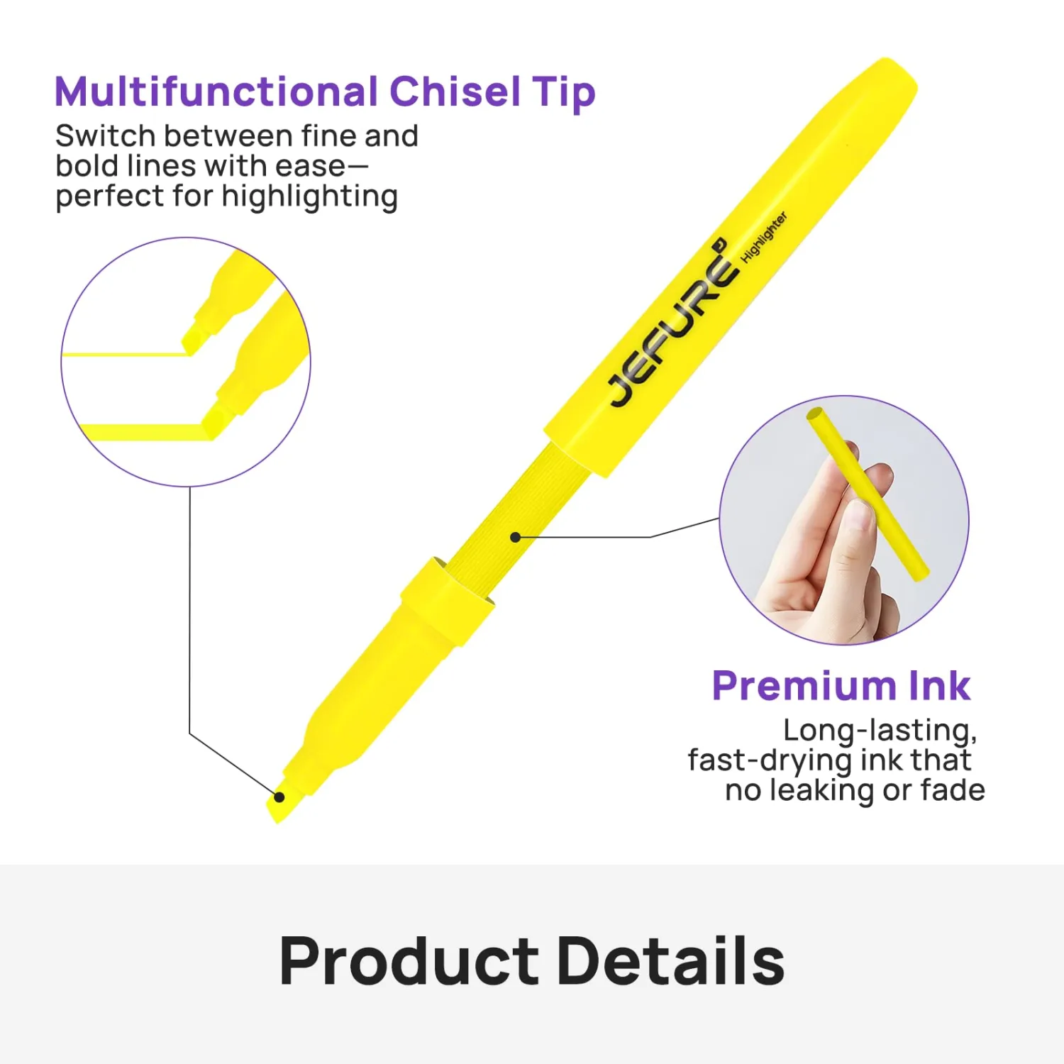 36 Pcs Highlighters, Chisel Tip, yellow Bible Highlighters Bulk - Quick Dry, Ideal for Studying, Note-Taking, School Supplies for Teachers
