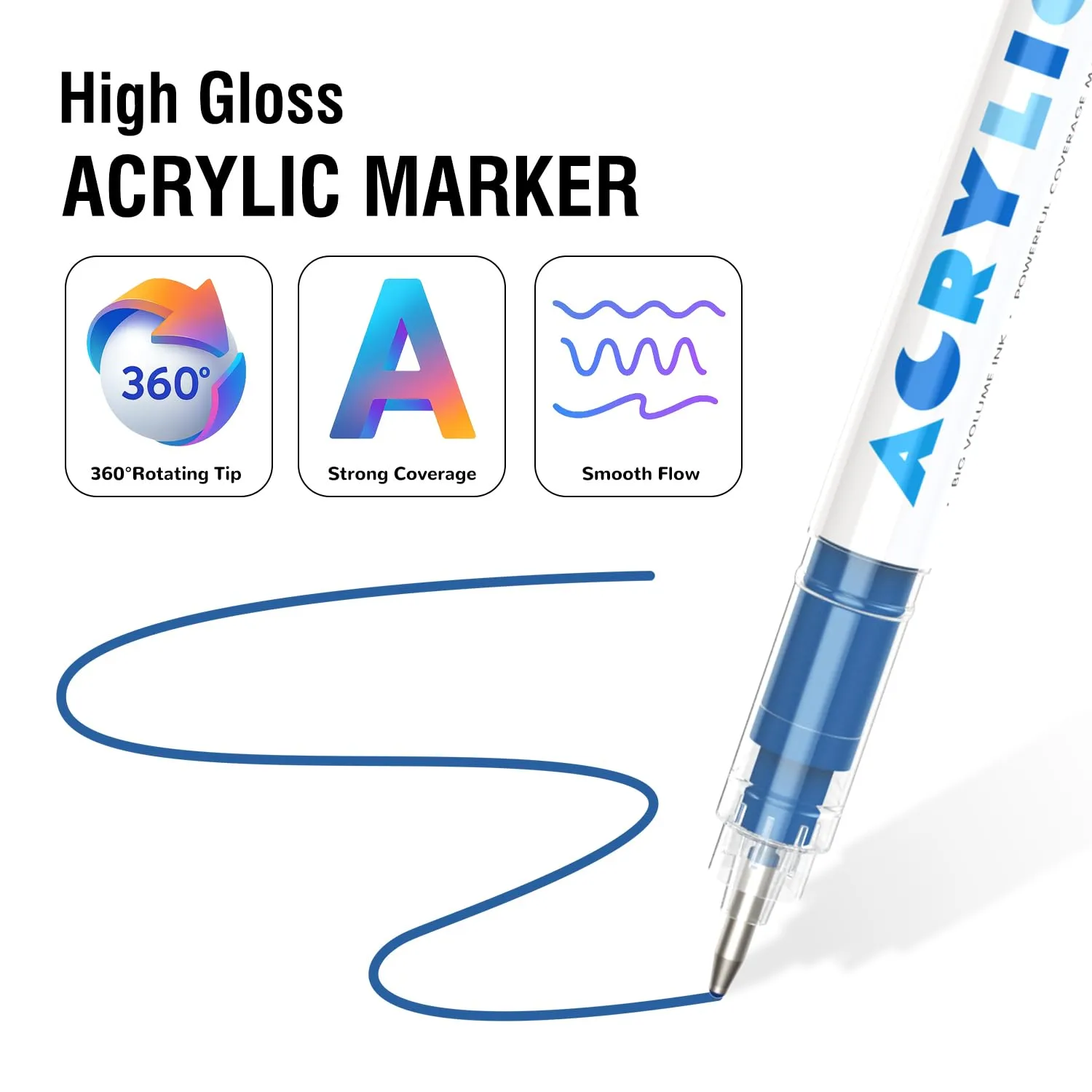 Guangna Acrylic Gel Pens 12 Color, Colored Pens for Journaling, Coloring Books, Calligraphy, Note Taking & DIY Crafts, RollerBall Pen Tip (Red)