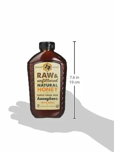 Real Raw American Honey, 32oz by Desert Creek. Non-GMO, Kosher, Go Texan Certified. Zero additivies.