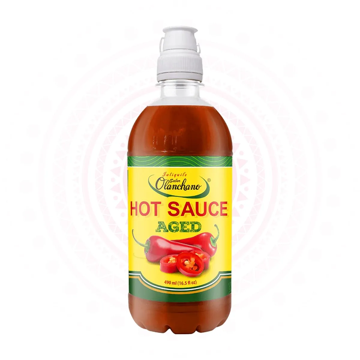 Jutiquile Sabor Olanchano Mild Hot Sauce Aged with Jalapeño from Olancho, Rich Flavor & Vibrant Color, Perfect for Enhancing Your Meals, Pantry Staple Seasoning, 16.5 Fl Oz, 1-Pack