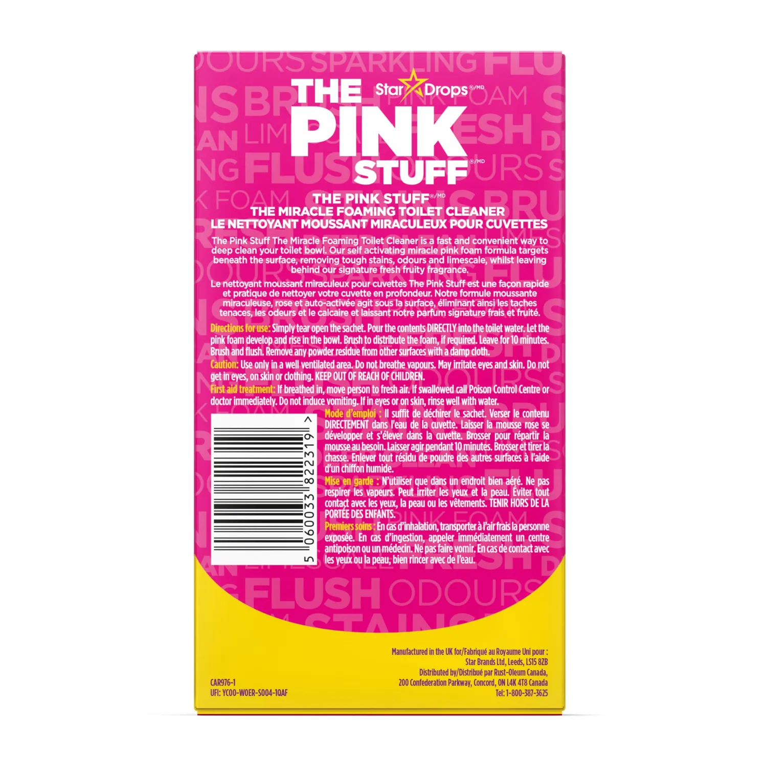 Stardrops - The Pink Stuff - The Miracle Power Foaming Toilet Cleaner - 2 Treatments - Self Activating Pink Foam Pack of 1 (7 Ounce)