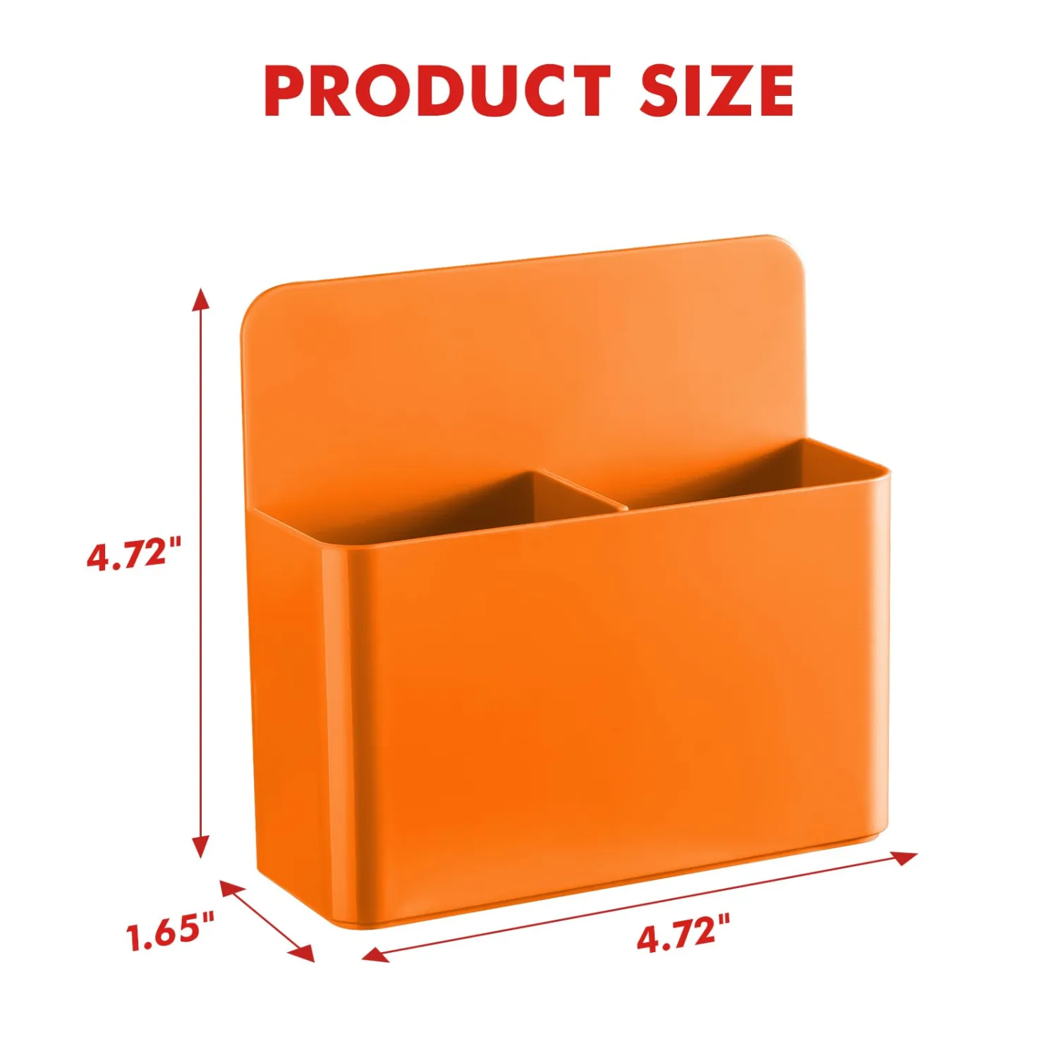 BEYGORM 2 Pack Plastic Magnetic Pen Holder for Refrigerator, Dry Erase Marker Holder for Whiteboard，Magnet School Locker Organizer Accessories, Pencil Cup, Pen Caddy, Classroom Organization(Orange)