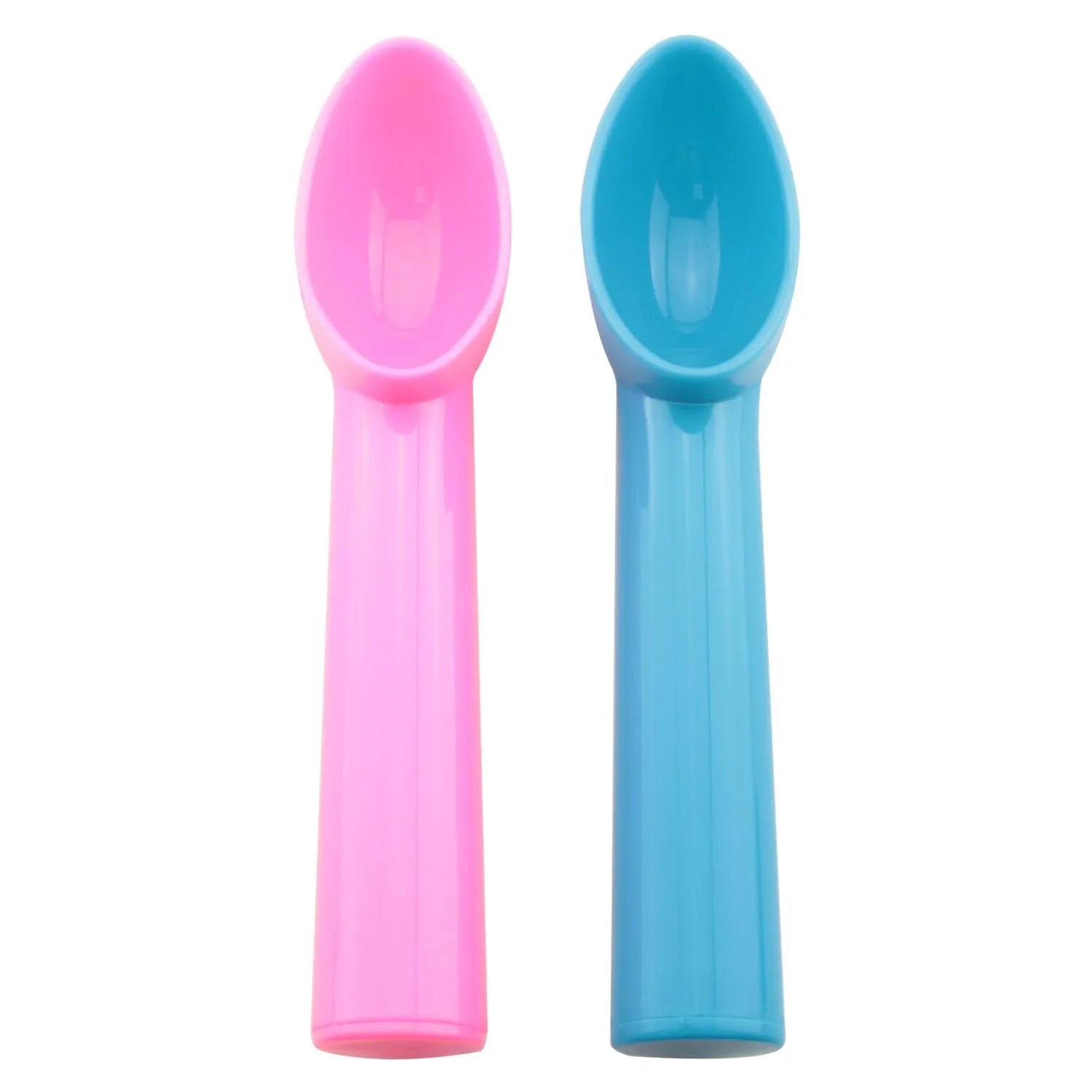 2PCS Plastic Ice Cream Fruit Scoop Blue Pink 7.2x1.2 inch Ice Cream Scoop Digging Ice Ball Scoop Used for Fruit Watermelon Cantaloupe Sorbet
