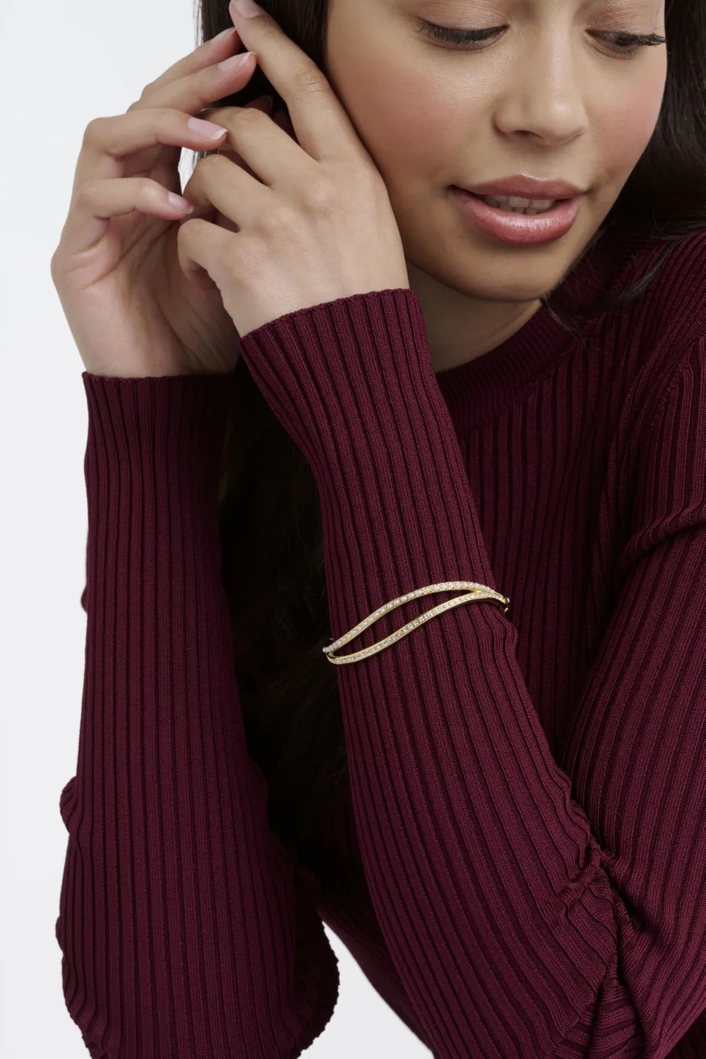 Ted Baker London Wavie Jewelled Wave Hinged Bangle Bracelet for Women