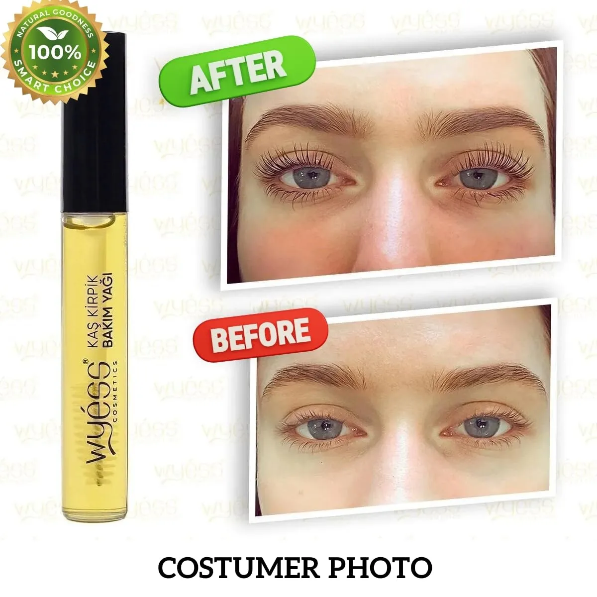 WYESS Lash Serum - Eyebrow & Eyelash Growth Oil, Lash Serum for Eyelash Growth, Eyelash Growth Serum Supporting the Appearance of Longer, Fuller and Thicker (0.47 Fl Oz), Clear