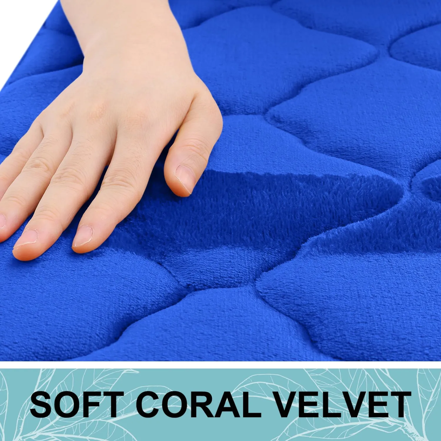 OLANLY Memory Foam Bath Mat Rug 59x20, Ultra Soft and Absorbent Bathroom Rugs, Non-Slip, Comfortable, Machine Washable Bath Carpet for Bathroom Floor, Tub Shower and Home Decor Accessories, Royal Blue