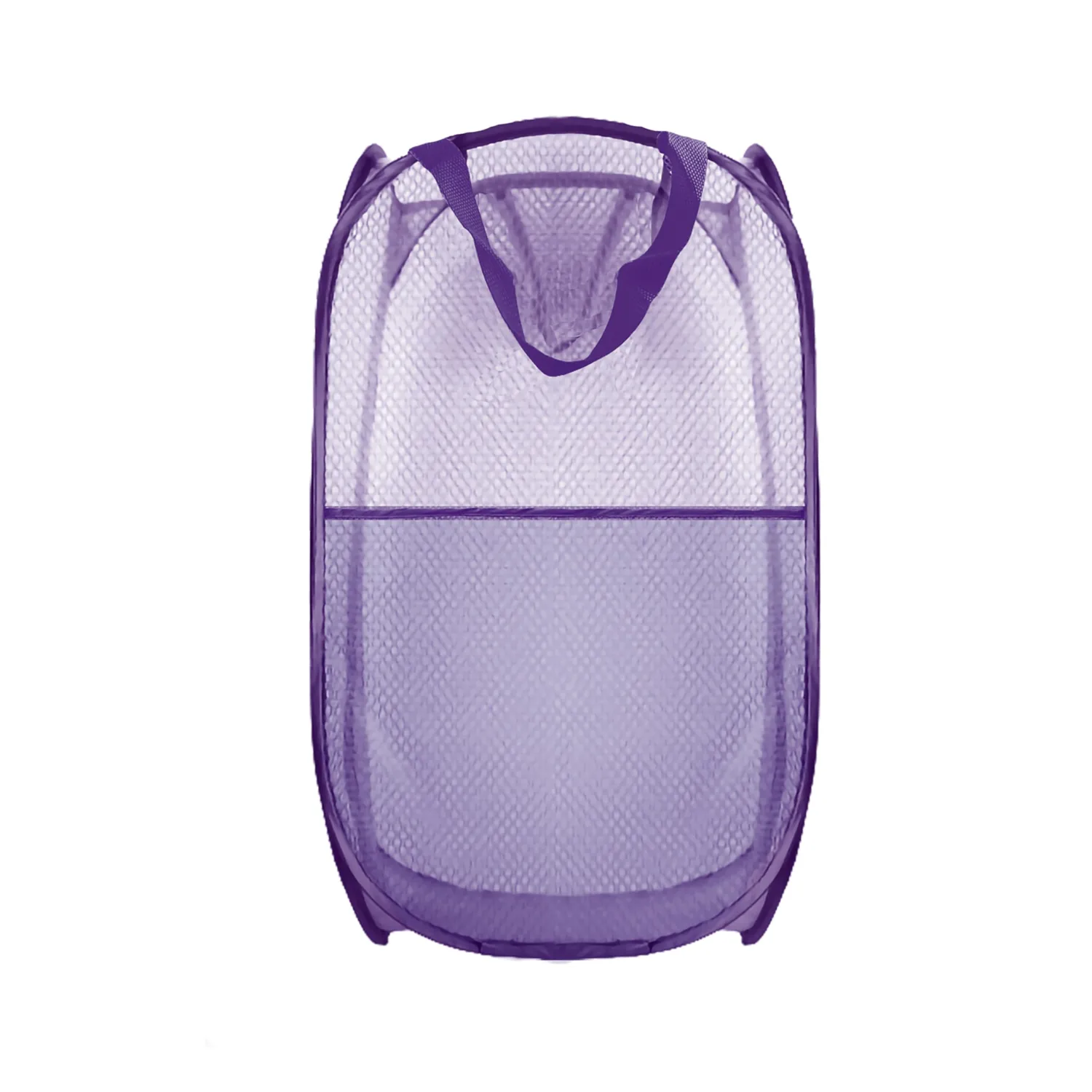 Collapsible Pop Up Laundry Hamper, Extra Large Mesh Foldable Laundry Basket, 28" x 16" x 16"(Purple)