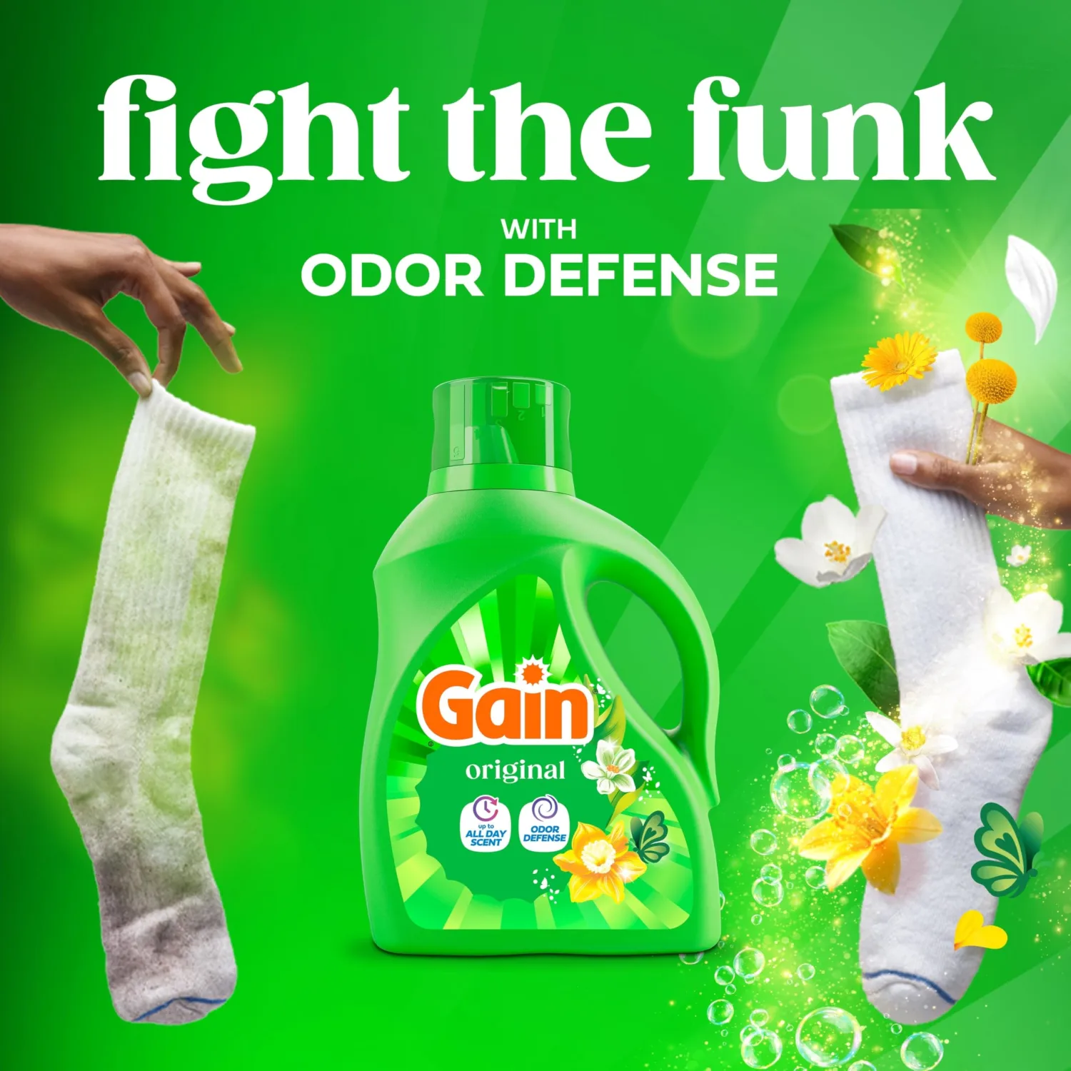 Gain Liquid Laundry Detergent, Original Scent, 177 fl oz, Freshness + Odor Fighting, Laundry Detergent Liquid Soap, HE compatible, 134 loads (Packaging May Vary)