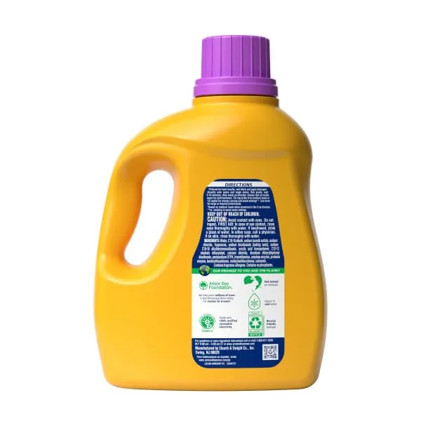 ARM & HAMMER Plus OxiClean with Odor Blasters Liquid Laundry Detergent, Laundry Odor Remover, Attacks Stains, Fresh Botanical Scent, 74 Loads, 96.2 Fl Oz