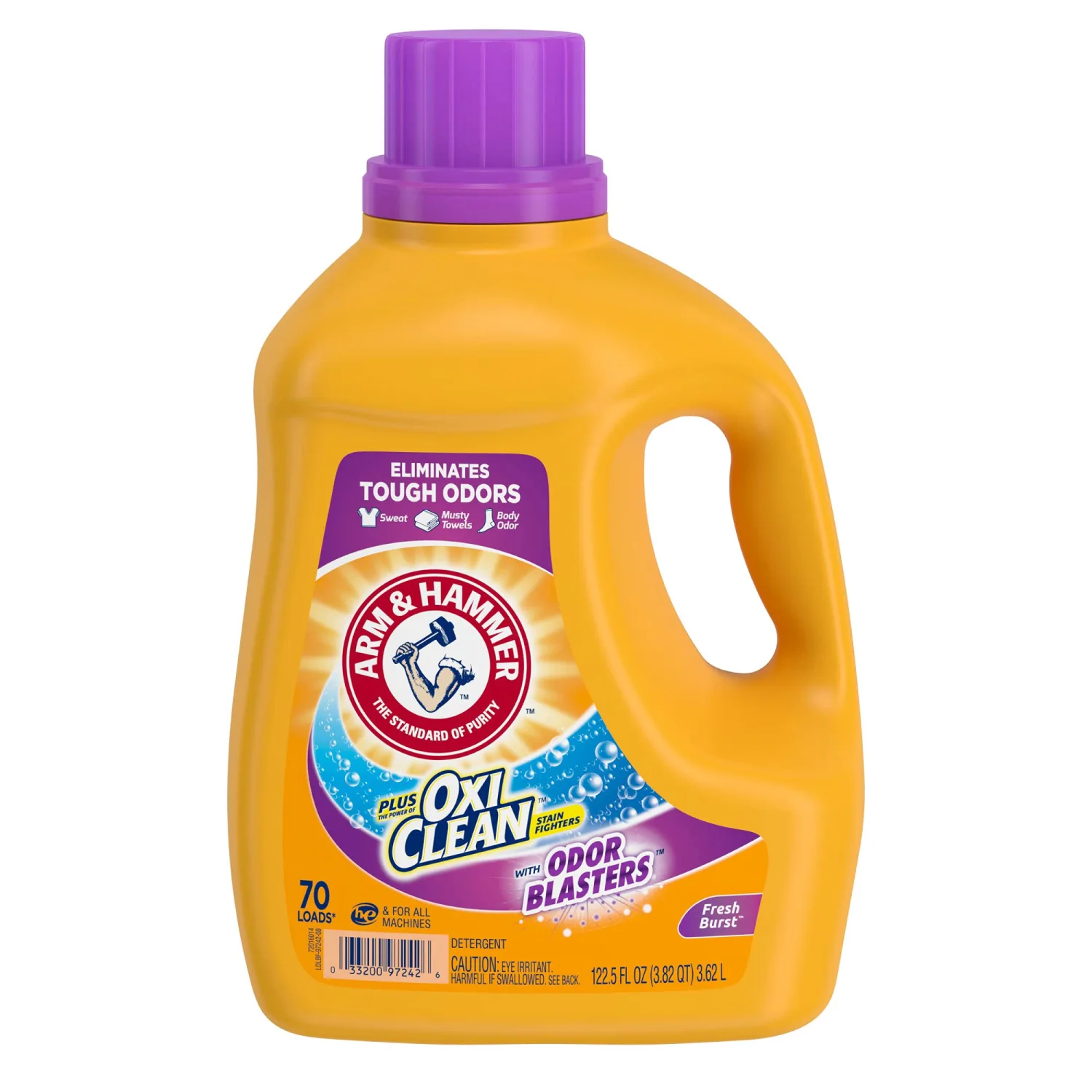 Arm & Hammer Plus OxiClean Odor Blasters Fresh Burst, 70 Loads Liquid Laundry Detergent, 122.5 Fl Oz