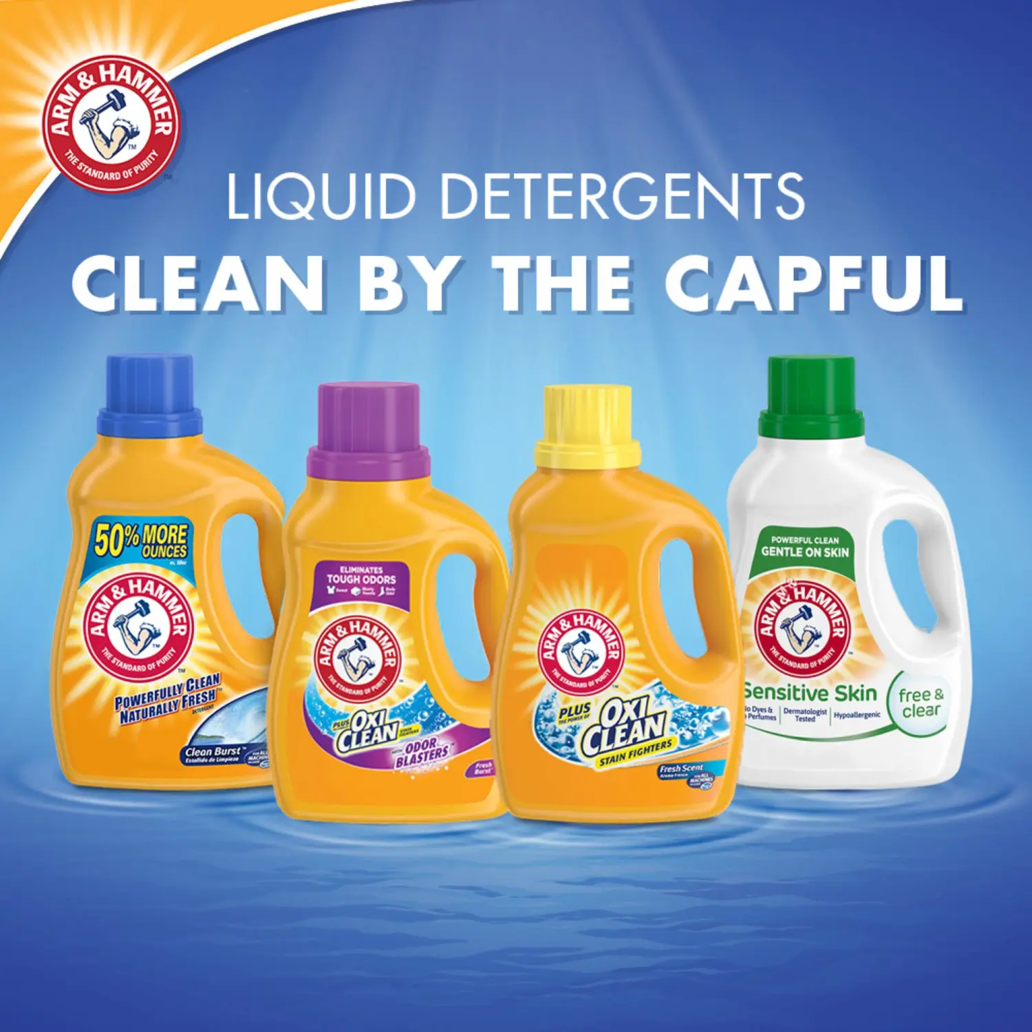 Arm & Hammer Plus OxiClean Odor Blasters Fresh Burst, 70 Loads Liquid Laundry Detergent, 122.5 Fl Oz