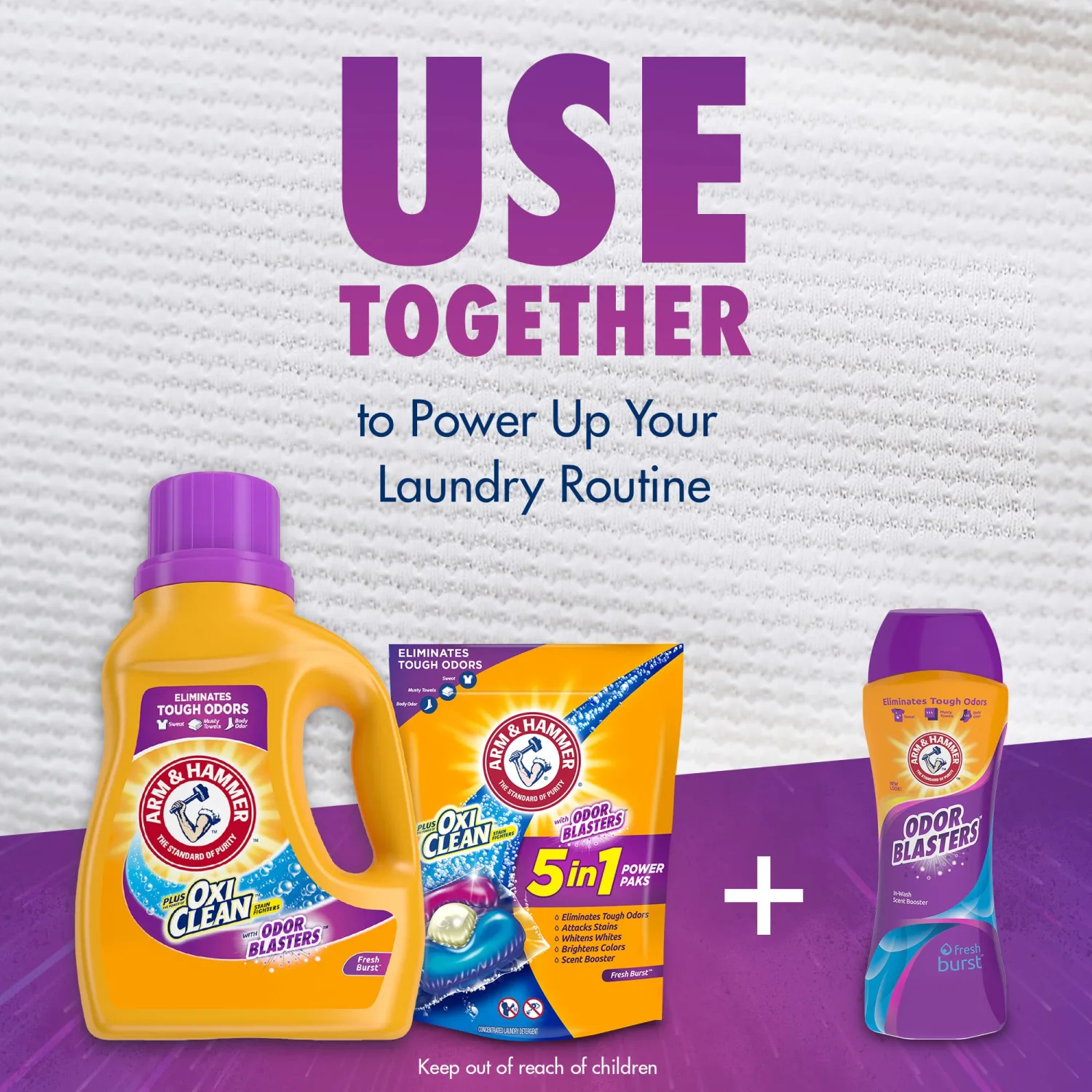 Arm & Hammer Plus OxiClean Odor Blasters Fresh Burst, 70 Loads Liquid Laundry Detergent, 122.5 Fl Oz