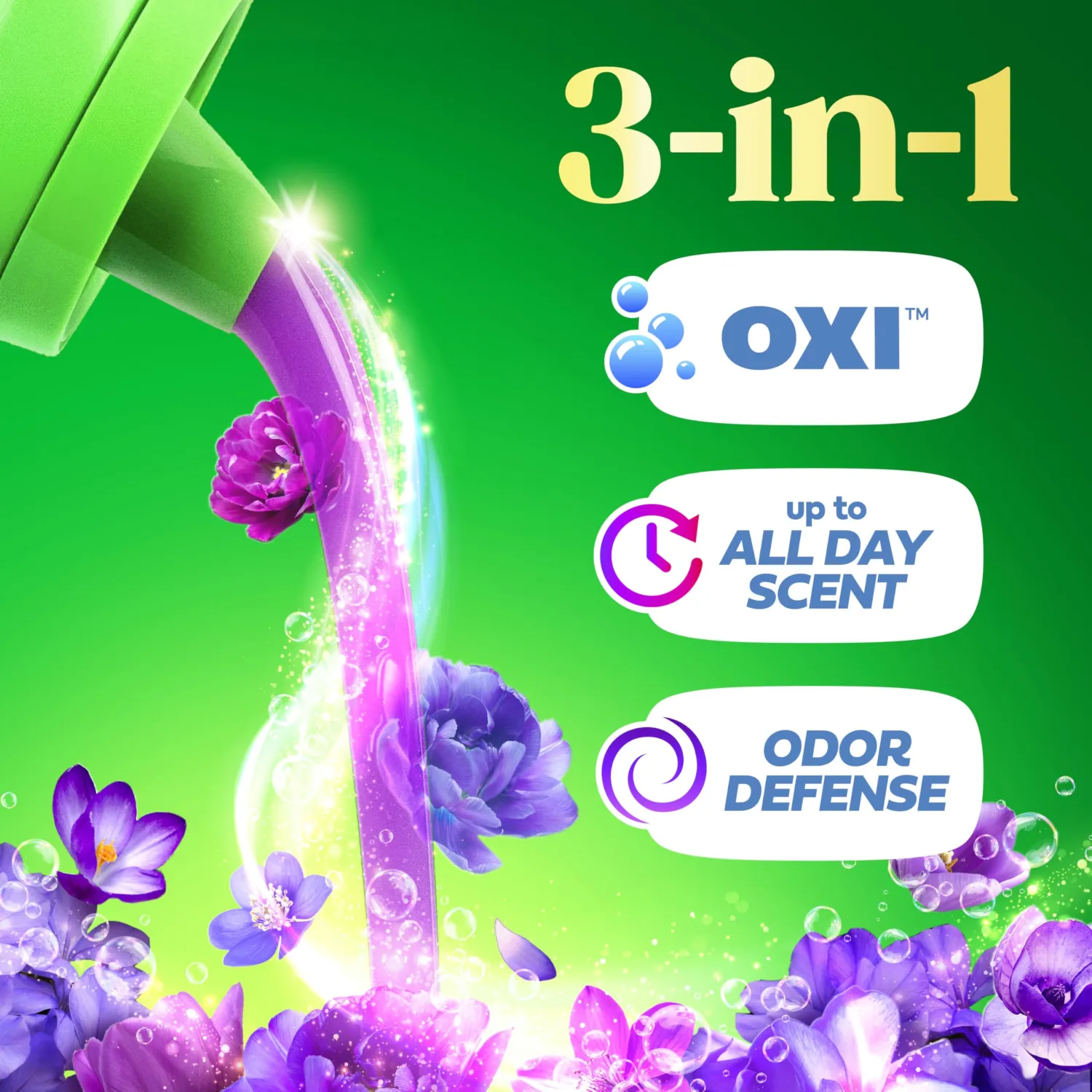 Gain Plus Liquid Laundry Detergent, Cleaner, Fresher, Now with Oxi, Moonlight Breeze Scent, 170 fl oz, 129 Loads