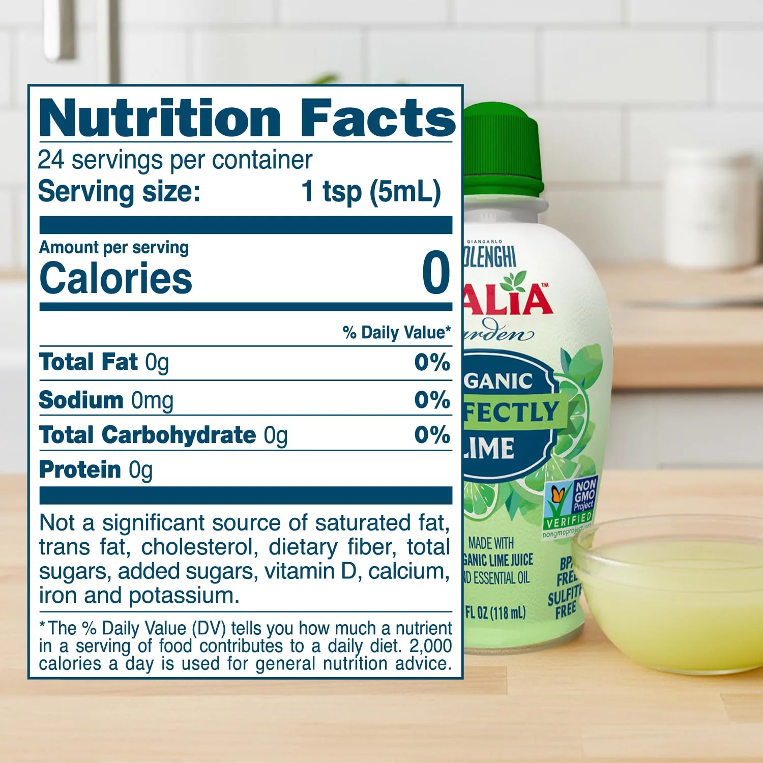 Italia Garden Organic Lemon & Lime Juice Variety Pack - 4oz Each (Pack of 2) - 100% Organic Juices - Perfect for Cooking, Drinks, Marinades & More - Pure Citrus Flavors with Convenient Squeeze Bottles
