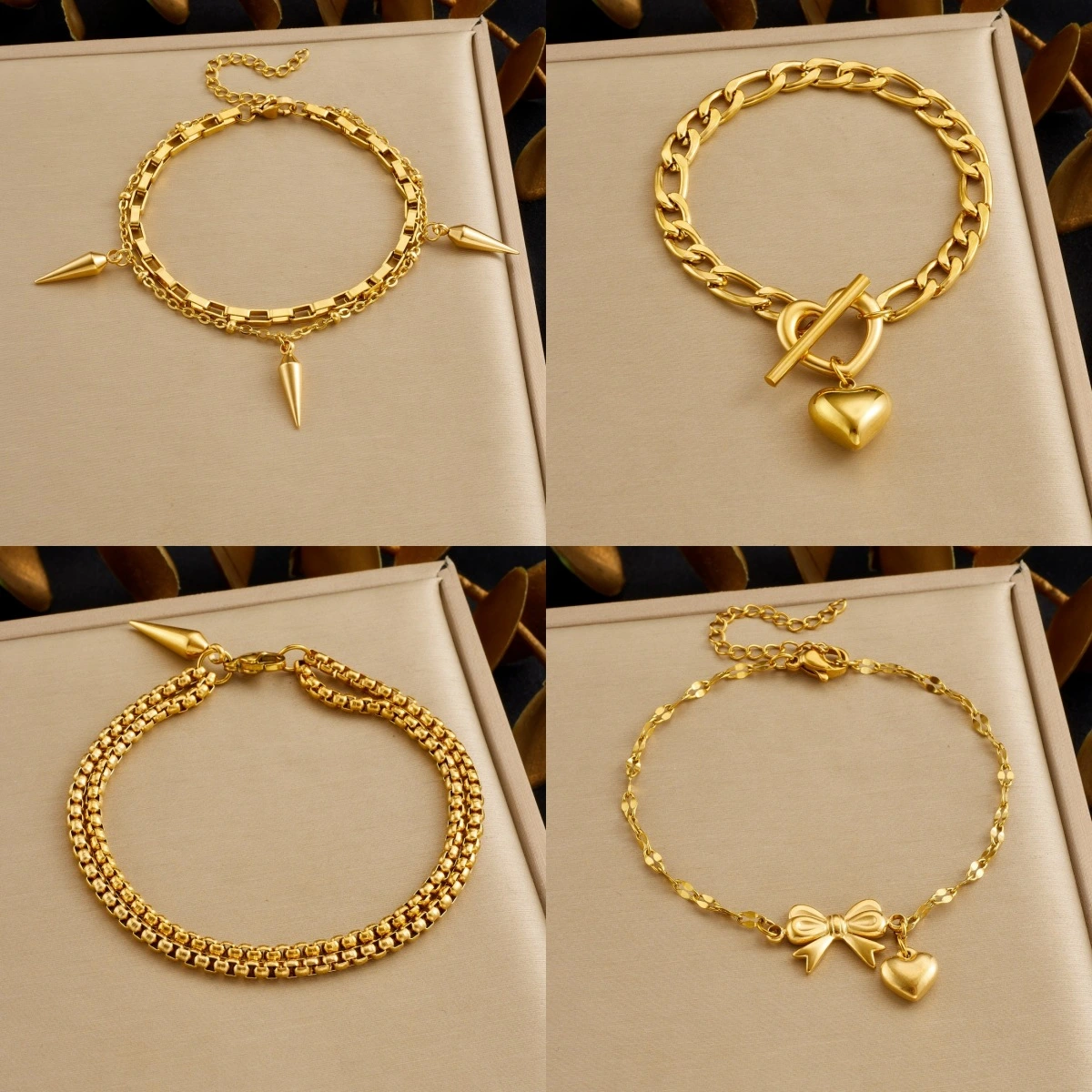 Cross-border Stainless Steel Bracelet Women's European And American Style Heart Bracelet