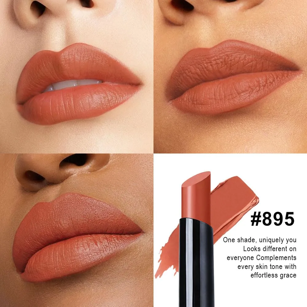 evpct Orange Velvet Matte Lipstick, High Pigmented Slim Lipstick Long Lasting Waterproof for Women Gift, Velvet Silky Lip Stick Stain Color Makeup Blendable 24 Hours Original Makeup Labiales, 895#