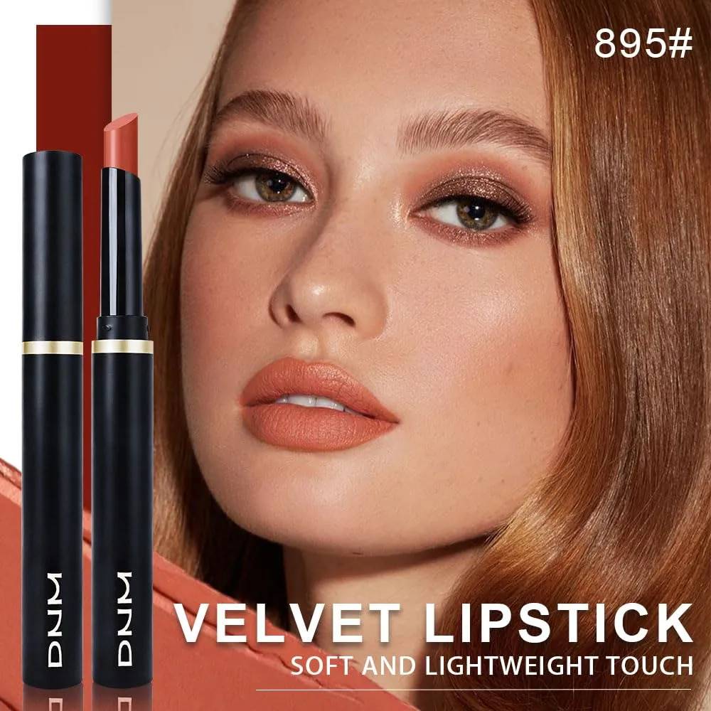 evpct Orange Velvet Matte Lipstick, High Pigmented Slim Lipstick Long Lasting Waterproof for Women Gift, Velvet Silky Lip Stick Stain Color Makeup Blendable 24 Hours Original Makeup Labiales, 895#