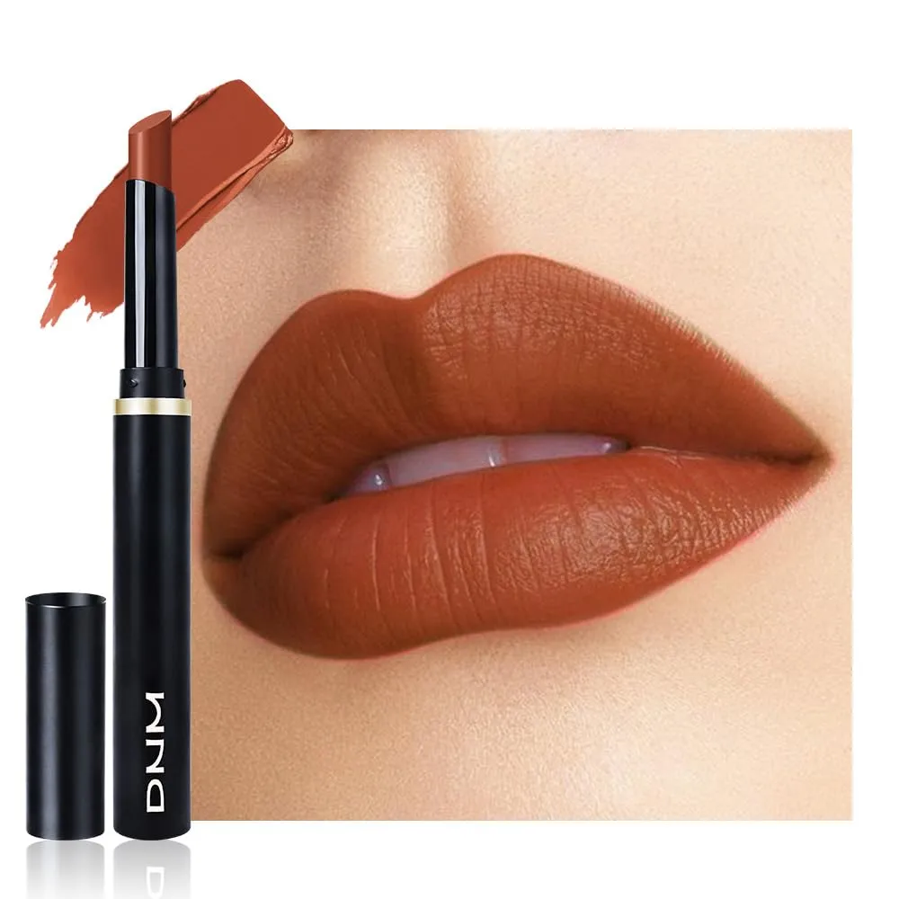 evpct Coral Brown Velvet Matte Lipstick, High Pigmented Slim Lipstick Long Lasting Waterproof for Women Gift, Velvet Silky Lip Stick Stain Color Makeup Blendable 24 Hours Original Makeup Labiales,882#