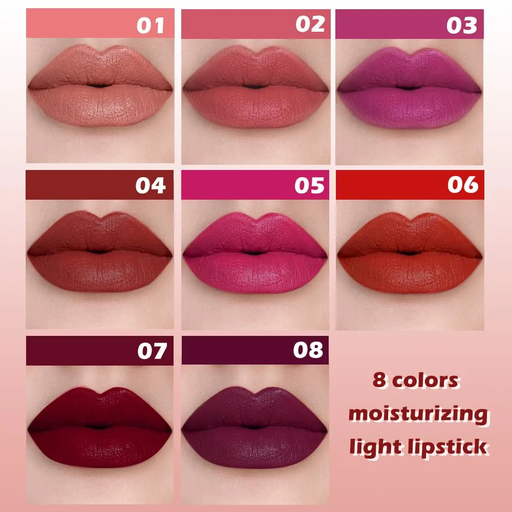 Hot Pink Matte Lipstick for Women, Long Lasting Waterproof Transfer-Proof Vegan Lip Bar, 24H Moisturizing Smudge-Proof All-Day Lip Color for Daily & Party A05#