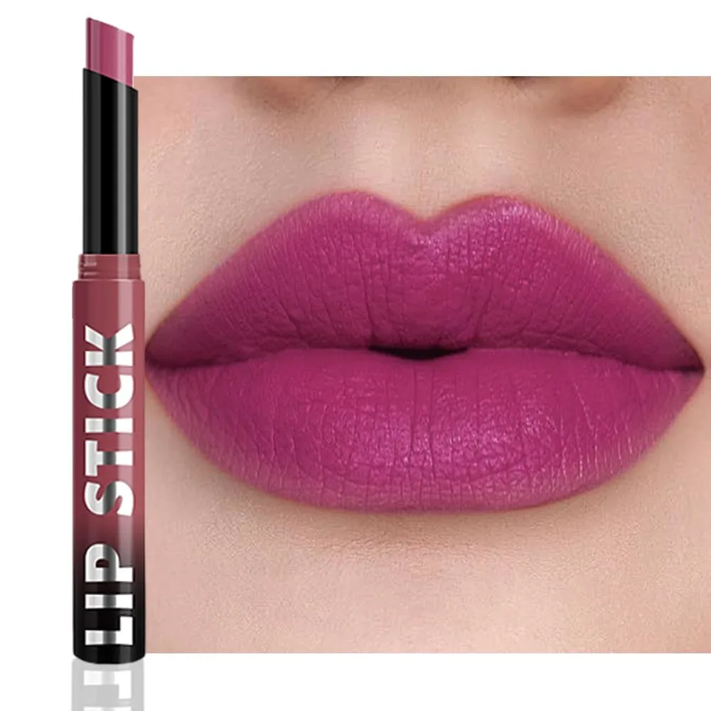 Purple Matte Lipstick for Women, Long Lasting Waterproof Transfer-Proof Vegan Lip Bar, 24H Moisturizing Smudge-Proof All-Day Lip Color for Daily & Party A03#