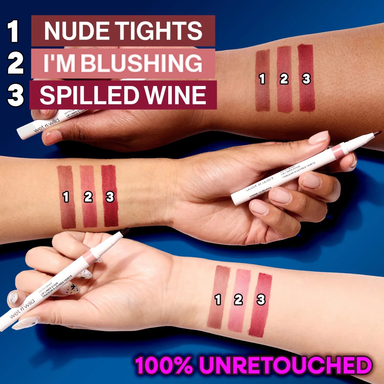 wet n wild Perfect Pout Lip Liner Stain, Long-Lasting Transfer-Proof Formula with Blade-Like Applicator for Precision & Full Lip Coverage, Vegan & Cruelty-Free - Nude Tights