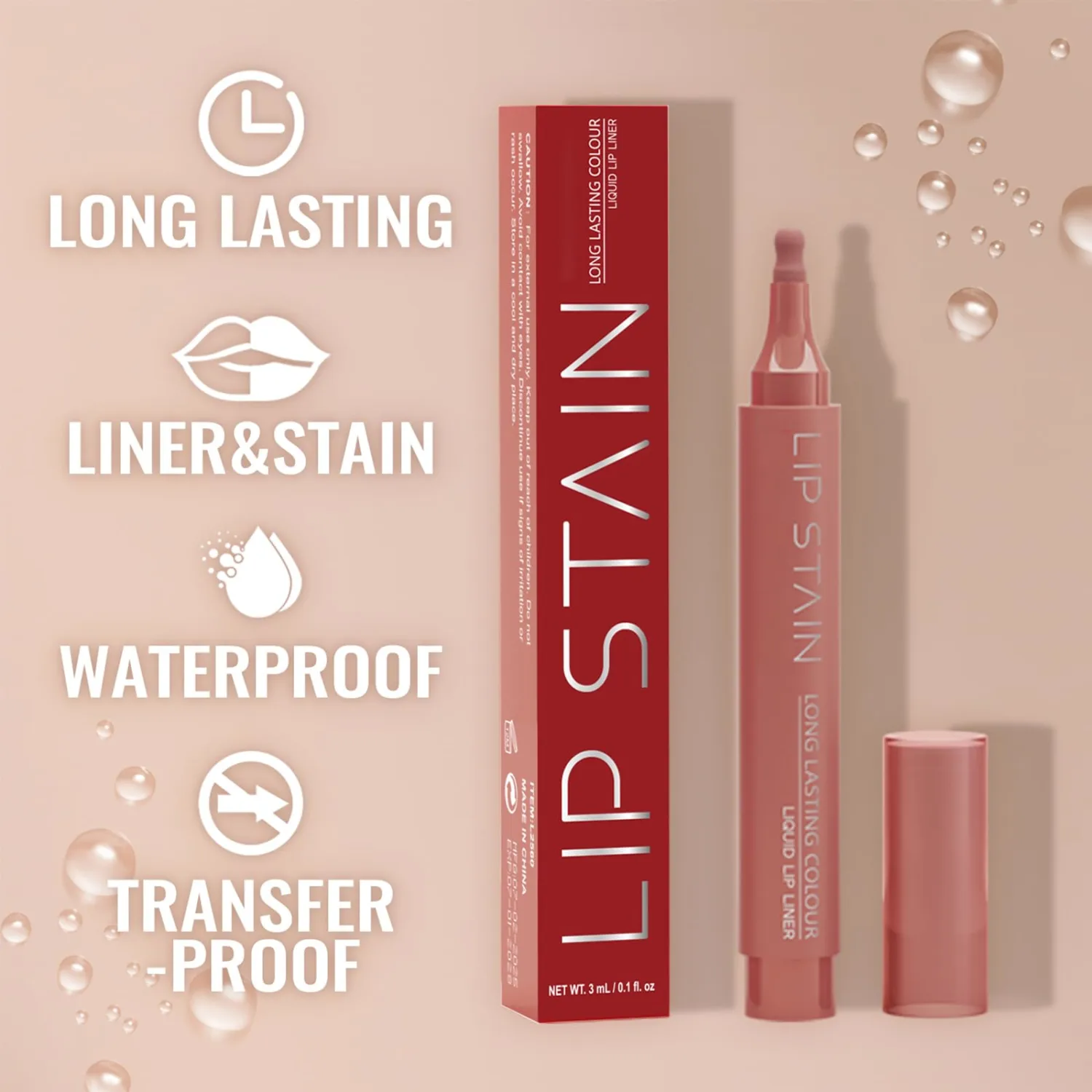 2Colors Lip Stain Set,Marker Matte Liquid Lip Stain Pen,Highly Pigmented,Long-Lasting,Lip Liner Lip Contour Multi-Use.(2-Pack-#02+05)
