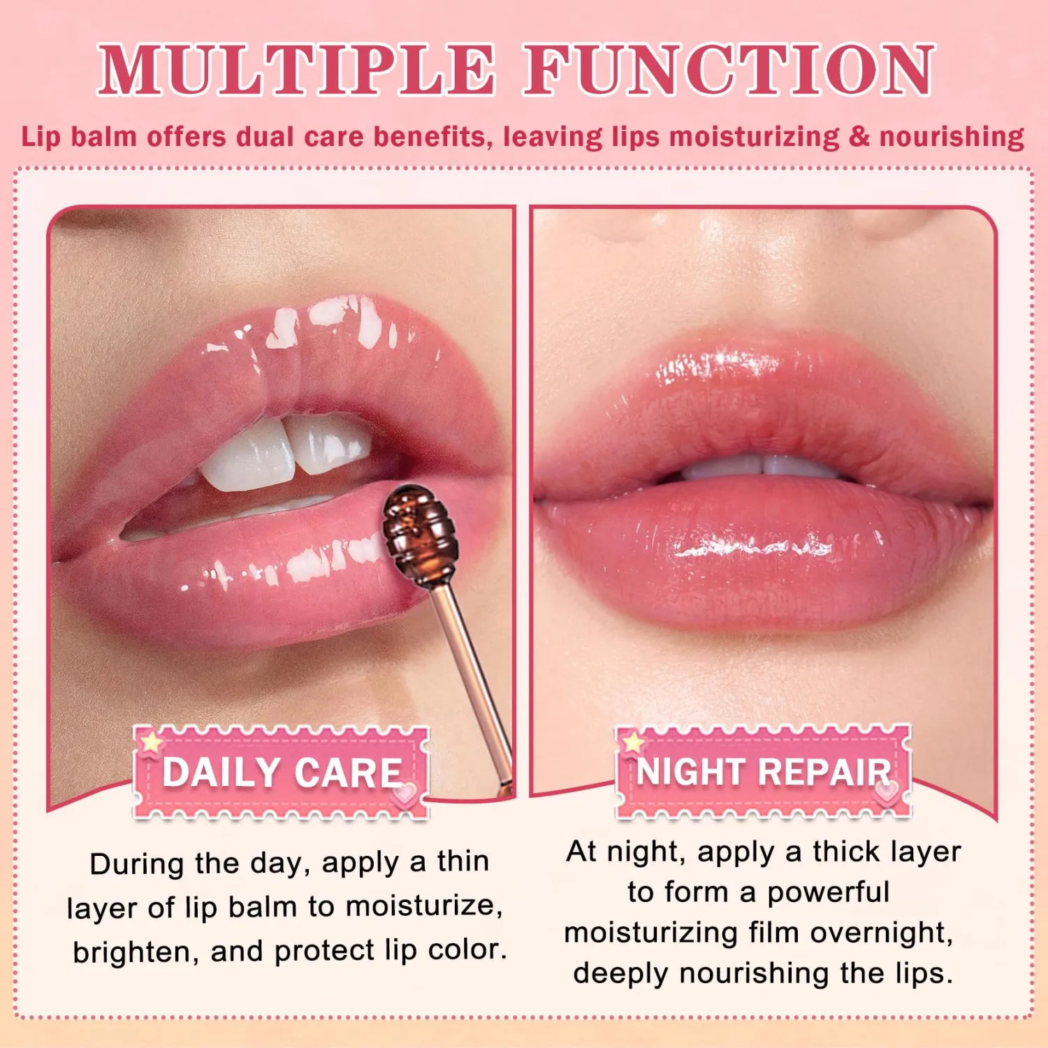 AWCCXMYM 3 PCS Bee Lip Balm Honey Pot Bee Balm Lip Balm Strawberry Apple Honey Balm Hydrating Sleeping Lip Mask Overnight Honeybalm with Sticks