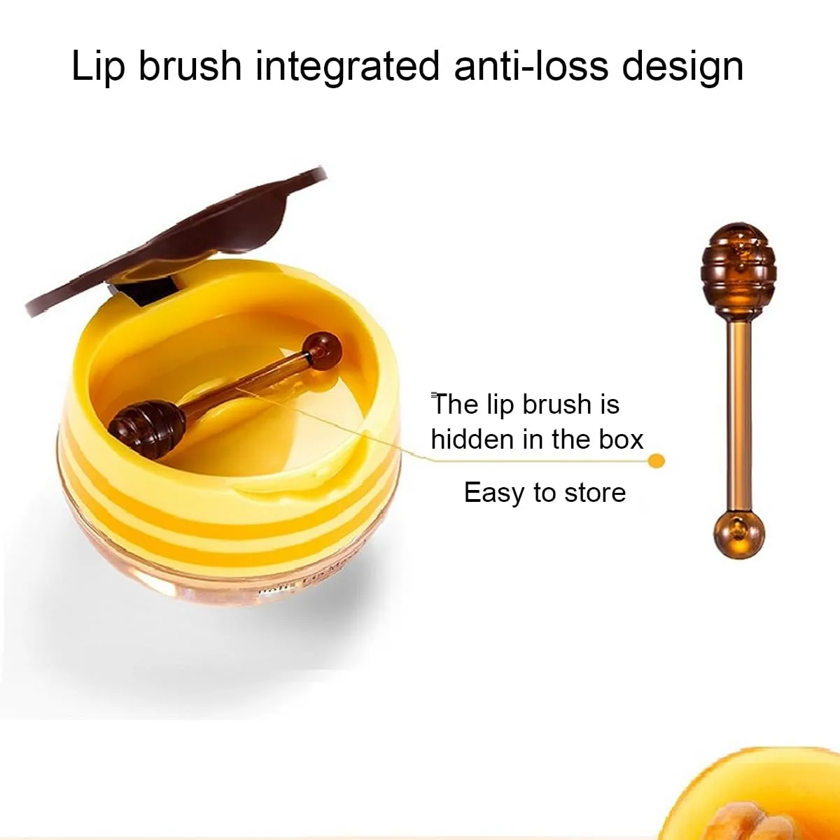 4 PCS Bee Lip Balm Honey Pot,Lip Mask Propolis Moisturizing,Prevention Dry and Cracked Lip Scrubs Exfoliator Lip Wrinkle Skin Care Products (Honey & Coconut & Mint & Strawberry)