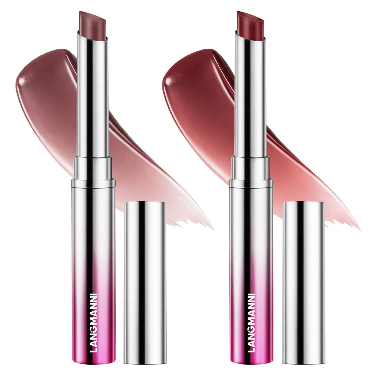 Jolilab Tinted Lip Balm Lipstick Set, 2 Colors Sheer Hydrating Lip Color, Moisturizing & Nourishing Lip Care with Natural Shine, Universal Shades for All Skin Tones(Terra Cotta&Berry Rose) | Terra Cotta, Berry Rose