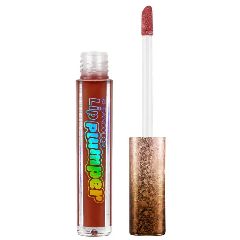 Kleancolor Lip Plumper Gloss - 06 Cinnamon Stick | Hydrating & Plumping Lip Gloss | Spiced Brown Nude | High-Shine Finish | Smooths Fine Lines | Coconut Scent | 0.1 Fl Oz
