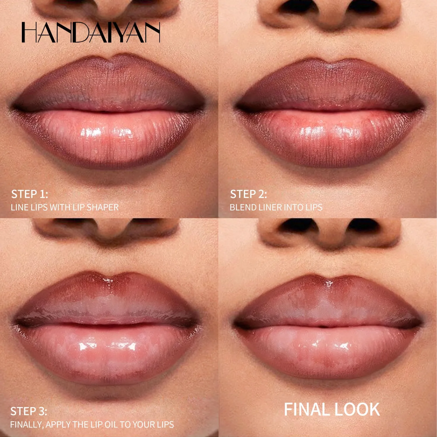 Beauty Glazed 2-in-1 Lip Stain & Plumping Lip Gloss – Lip Oils + Lip Liner Pencil Lip Combo for Fuller, Defined Lips – Long Lasting, Smudge-Proof, High-Shine Color (#02 Warm Terracotta Nude)