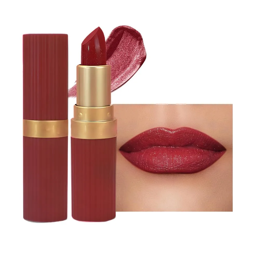 CAKAILA Plum Metallic Lipstick for Women,Lightweight Shimmer Frosted Lipstick,Glitter Lip Gloss Stain Long Lasting Waterproof Smudge Proof 24 Hour Full Coverage Lip Makeup,Vegan