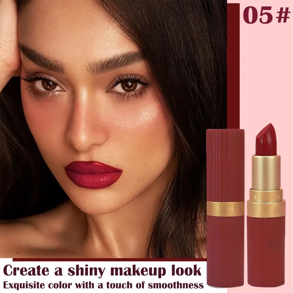 CAKAILA Plum Metallic Lipstick for Women,Lightweight Shimmer Frosted Lipstick,Glitter Lip Gloss Stain Long Lasting Waterproof Smudge Proof 24 Hour Full Coverage Lip Makeup,Vegan