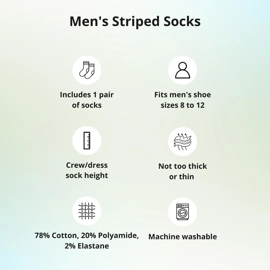 tiemart Men's Socks, Fits Men's Shoe Sizes 8-12