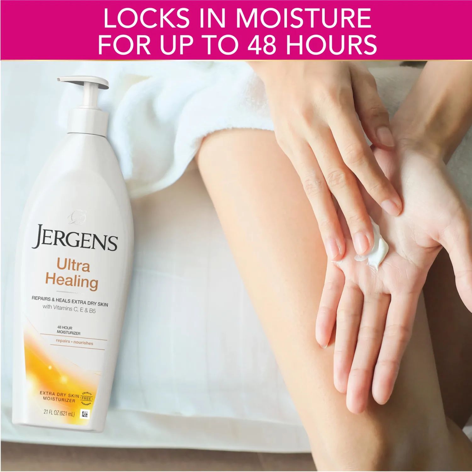 Jergens Ultra Healing Dry Skin Moisturizer, White 21 Fl Oz