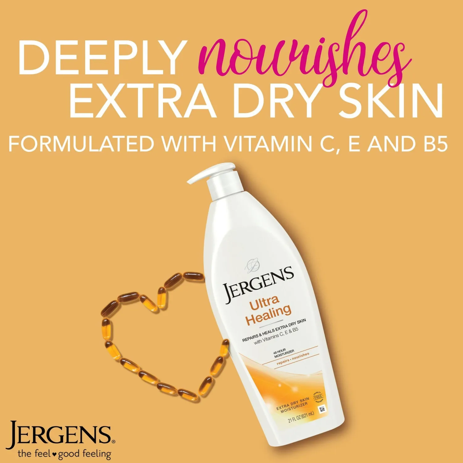 Jergens Ultra Healing Dry Skin Moisturizer, White 21 Fl Oz