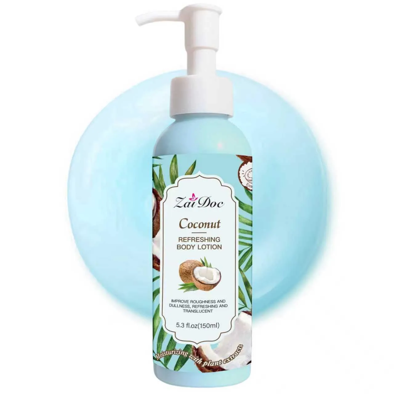 Body Lotion, 24hr Moisturizing & Deep Hydration, Absorbs Instantly Moisturizer for All Skin Types, 5.3 fl oz (1 Pack, Coconut)