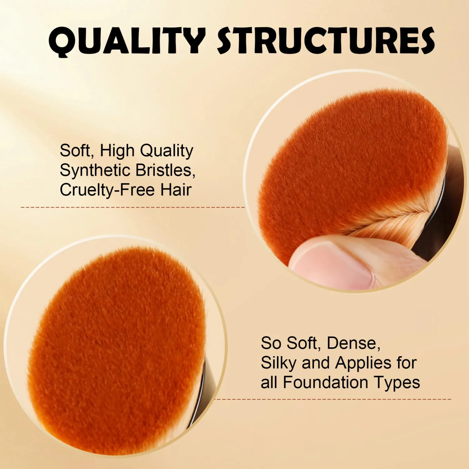 Flat Top Kabuki Foundation Brush,Professional Makeup Brush for Liquid Foundation,Make up Blending Brush for Liquid, Cream, and Powder(Black)