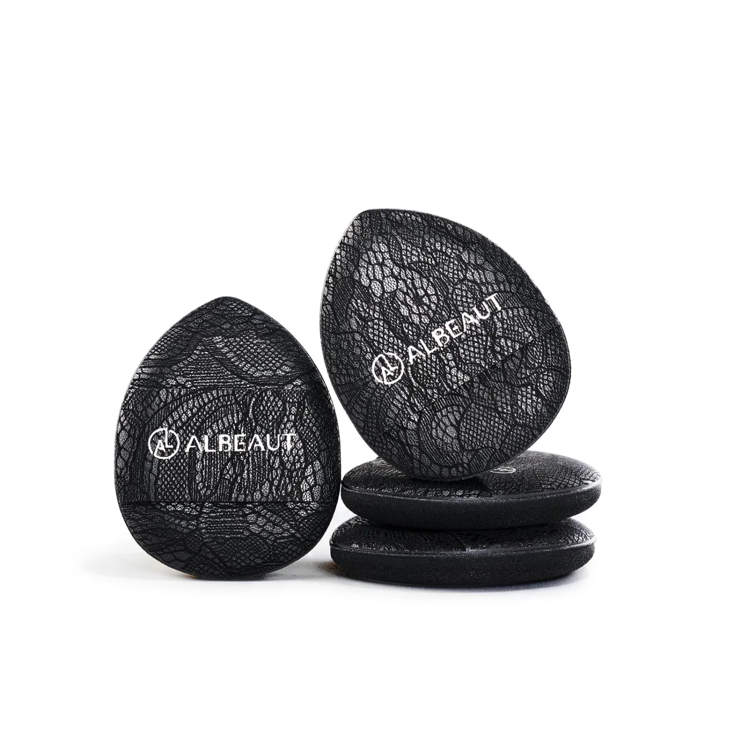 ALBEAUT Mini Cushion Puff, 4PCS Finger-Fit Teardrop Makeup Applicator for Concealer, Cream Blush & Highlighter, Precision Detail Puff for Under Eye & Nose