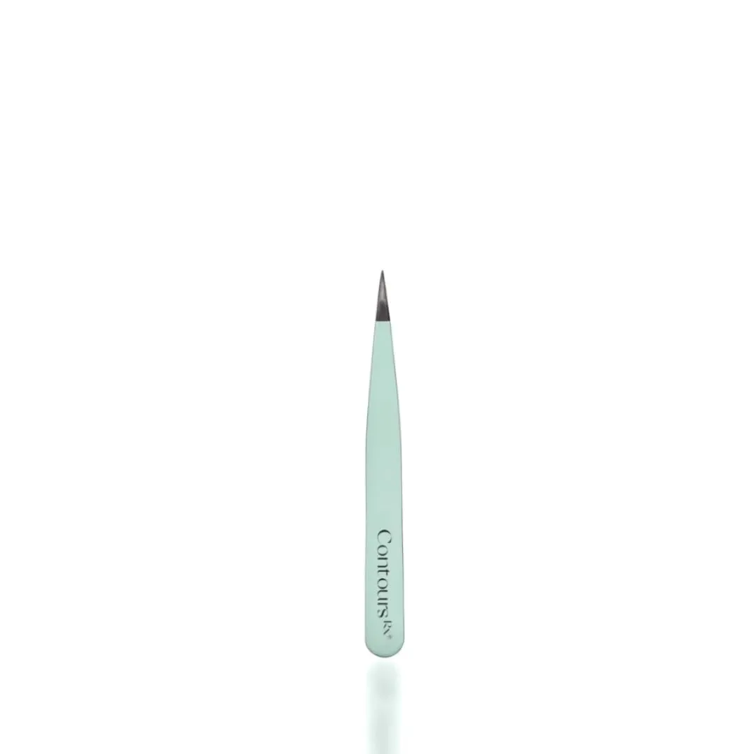 Contours Rx Precision Tweezers – Needle Nose Stainless Steel Tweezer for Lids by Design Placement, Eyebrow Grooming & Lash Application – TSA-Approved, 3¾"/ 94mm 3inch