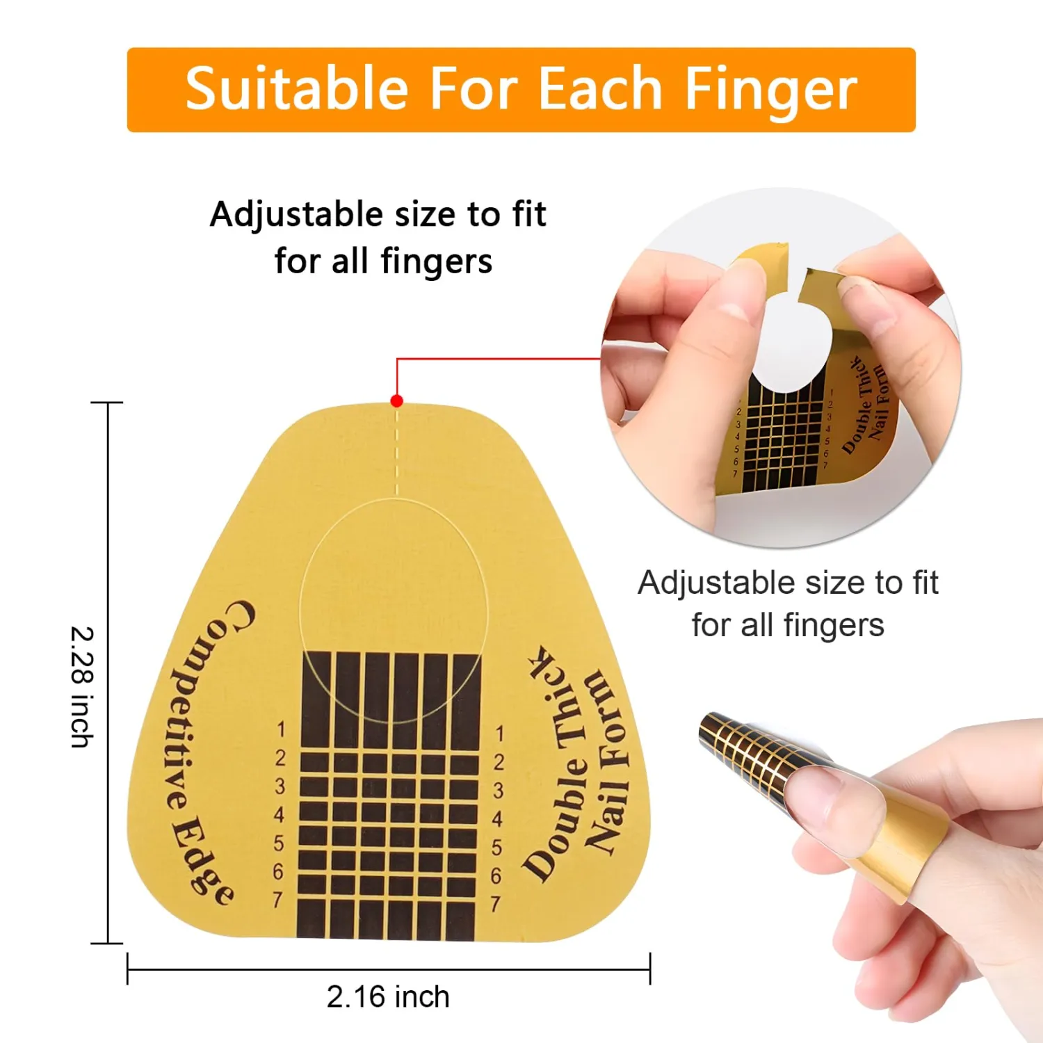Yokilly Nail Forms for Acrylic Nails, 100PCS Nail Forms for Polygel Nail Tips Guide, Nail Forms For Builder Gel, Nail Forms Roll for Salon Nail Former Stickers with Numbers Marked for Nail Art DIY