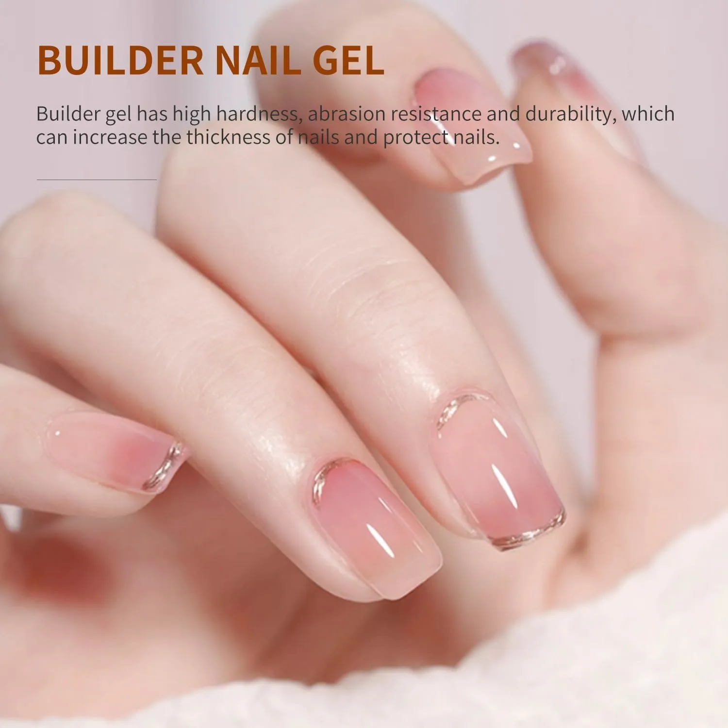 JODSONE Clear Builder Gel for Nails 16.5ml, Nail Strengthener Gel Polish for Thickening, Nail Extension, Apex Building, Nail Thickening Solution and Long Lasting Nail Art Design Gift for Women