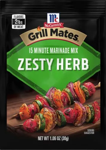 McCormick Grill Mates Zesty Herb Marinade Mix, 1.06 oz (Pack of 4)