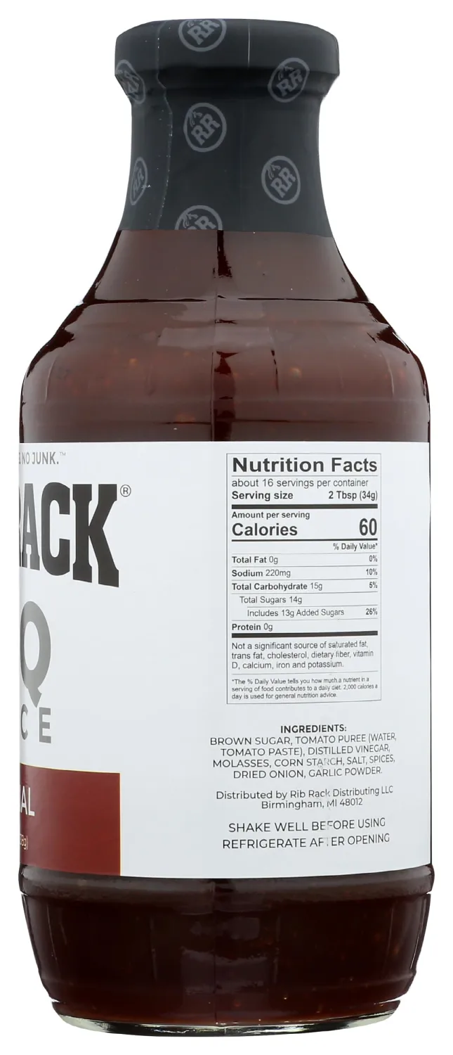 RIB RACK Original BBQ Sauce, 19 OZ