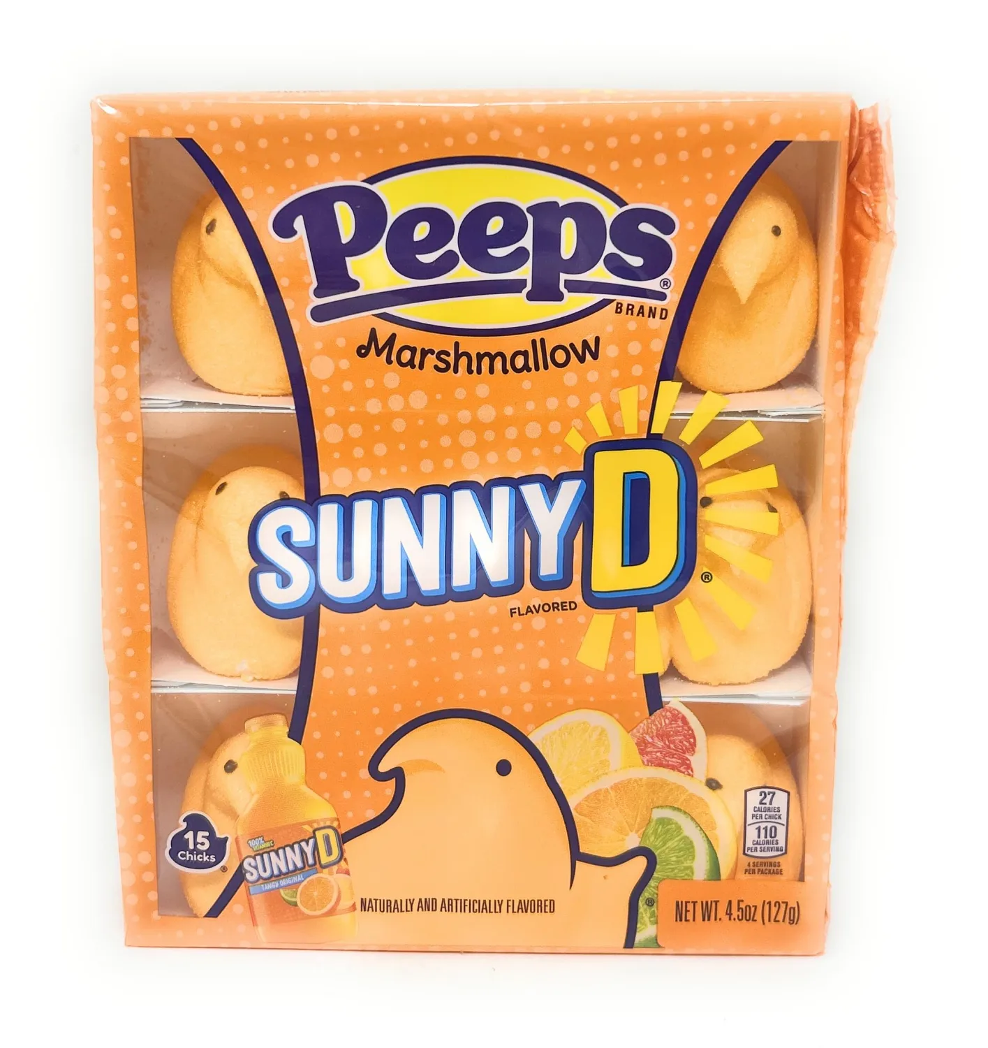 Sunny D Delight Flavored Marshmallow Peeps - 15 chicks