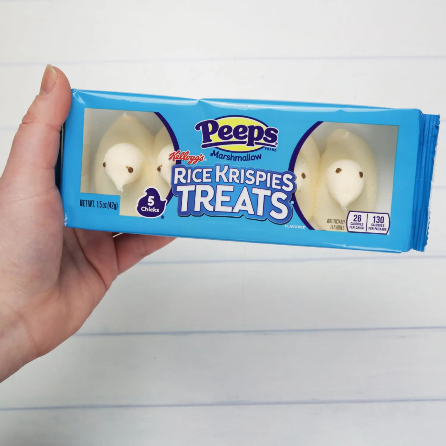 Peeps Rice Krispies Treats Marshmallow Chicks, Easter Candy Basket Stuffers, 5 Count Boxes, Pack of 3