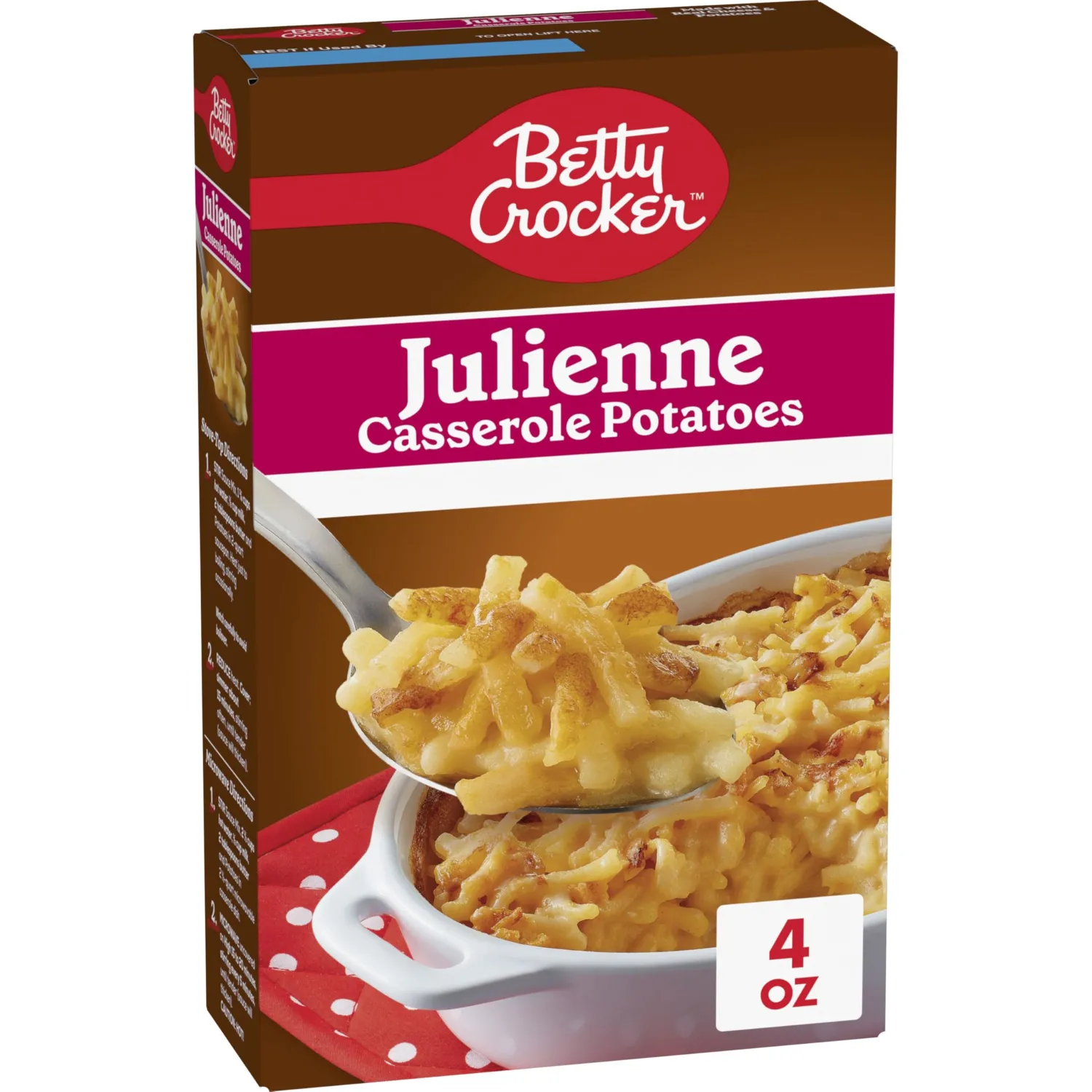 Betty Crocker Julienne Casserole Potatoes, Made with Real Cheese, 4 oz Box