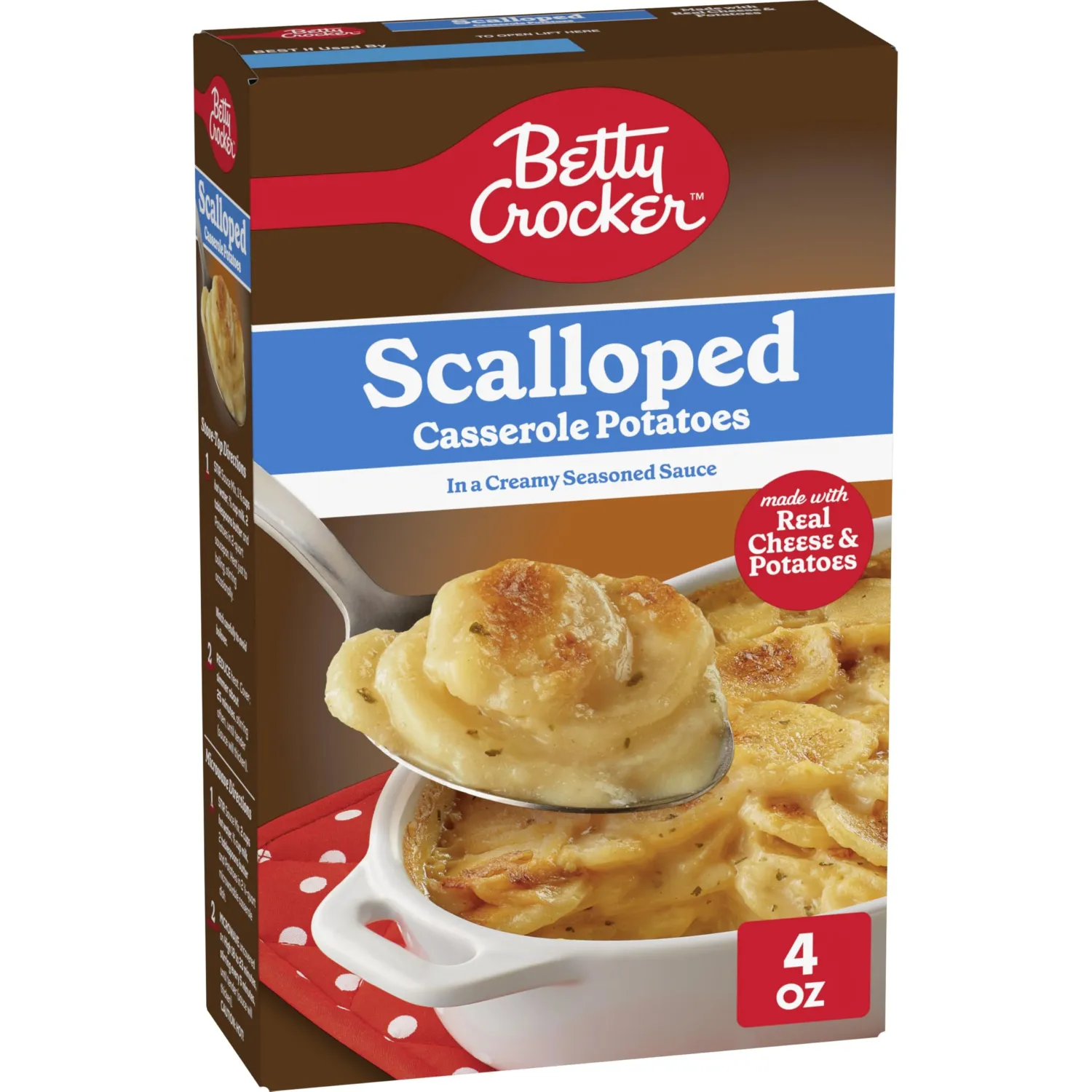 Betty Crocker Scalloped Casserole Potatoes, Made with Real Cheese, 4 oz Box