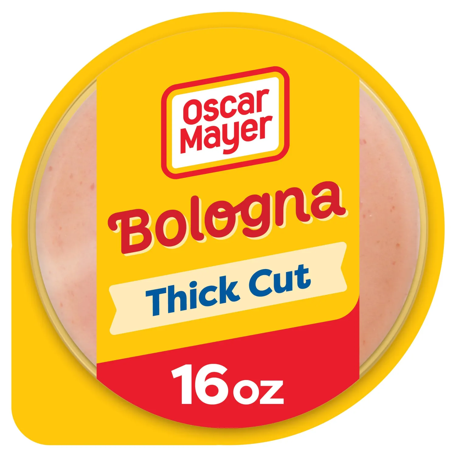 Oscar Mayer Thick Cut Bologna Made with Chicken & Pork, Beef added Sliced Lunch Meat, 16 oz. Pack